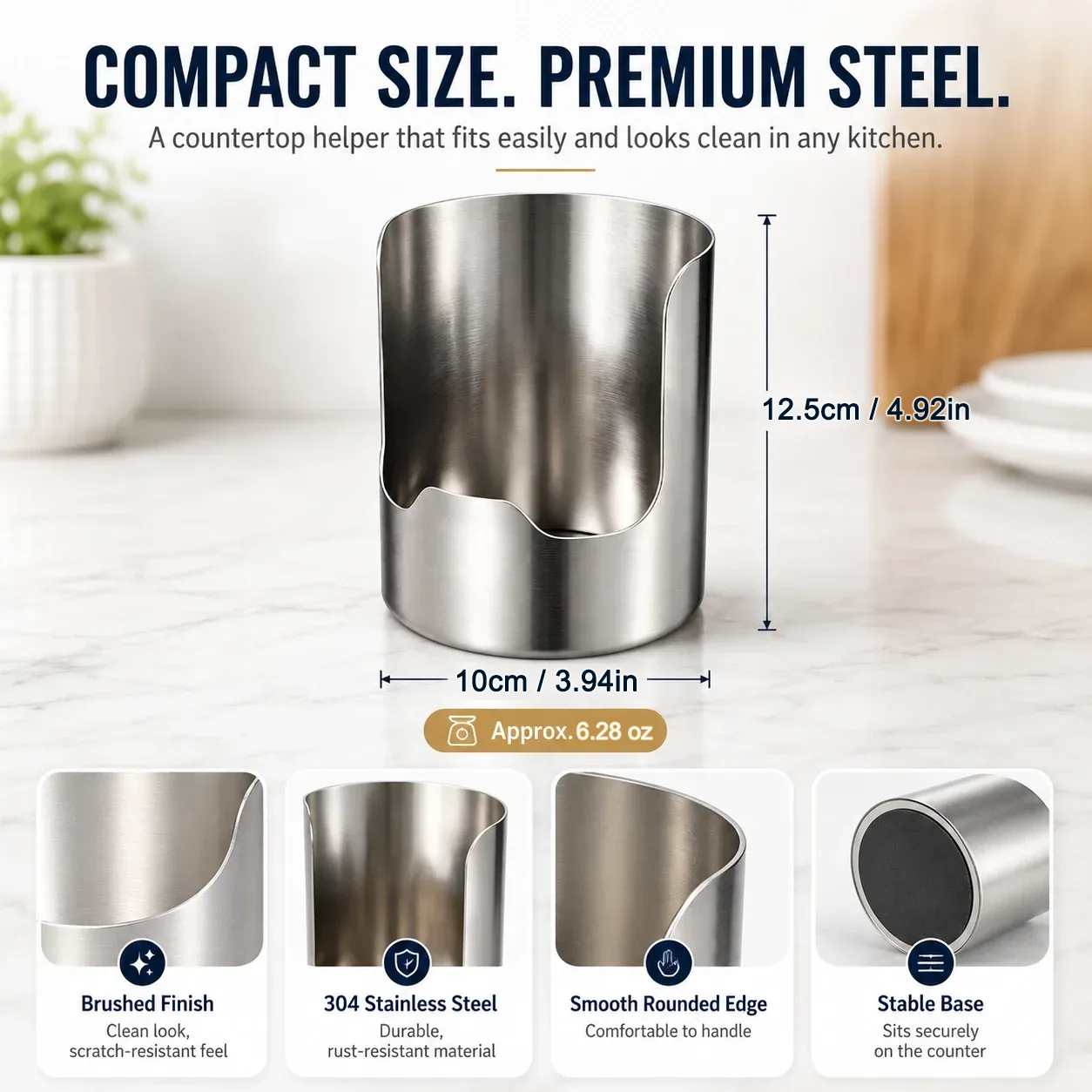 Kitchen organizer dimensions and stainless steel construction