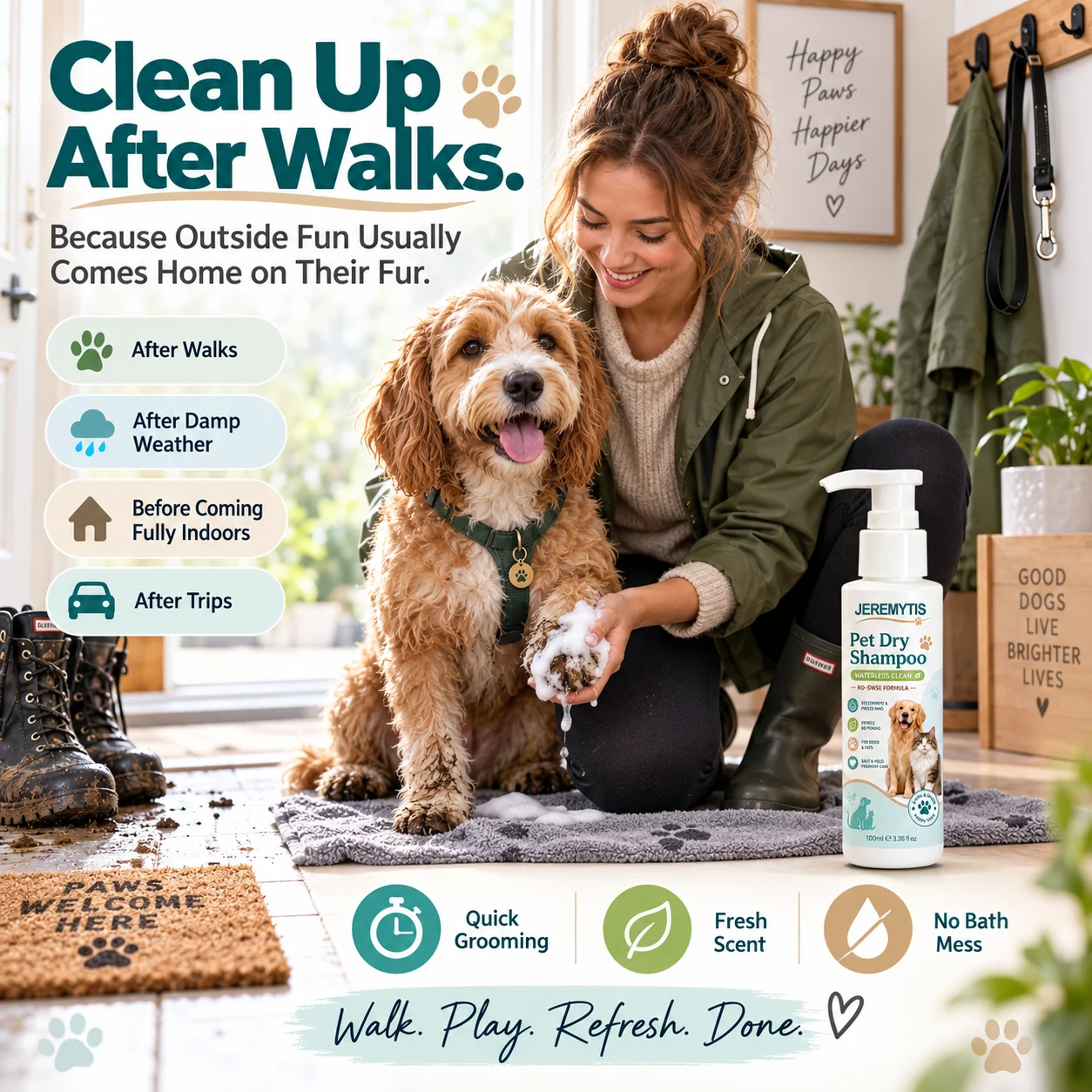 JEREMYTIS pet grooming after walks