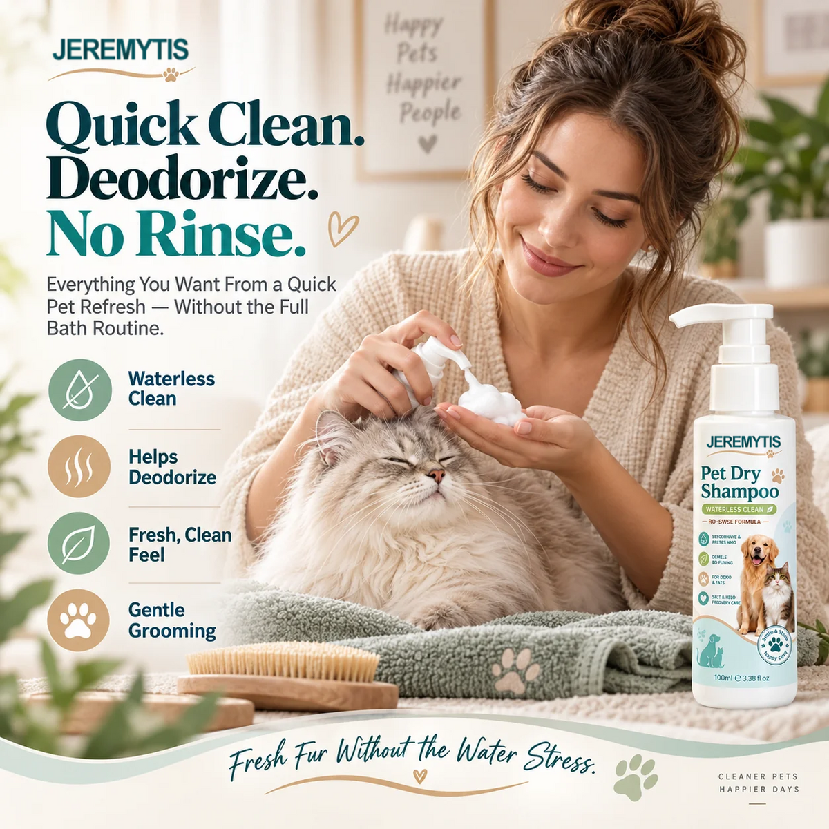 🔥🔥Last Day Buy 2 Get 1🔥JEREMYTIS™ No-Rinse Pet Shampoo Mousse🐕🐈🫧