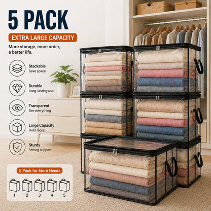 🎁 Mother's Day Sale 49% OFF📦Large Heavy-Duty Thick Plastic Clear Storage Bag for Clothes, Moving & Storage
