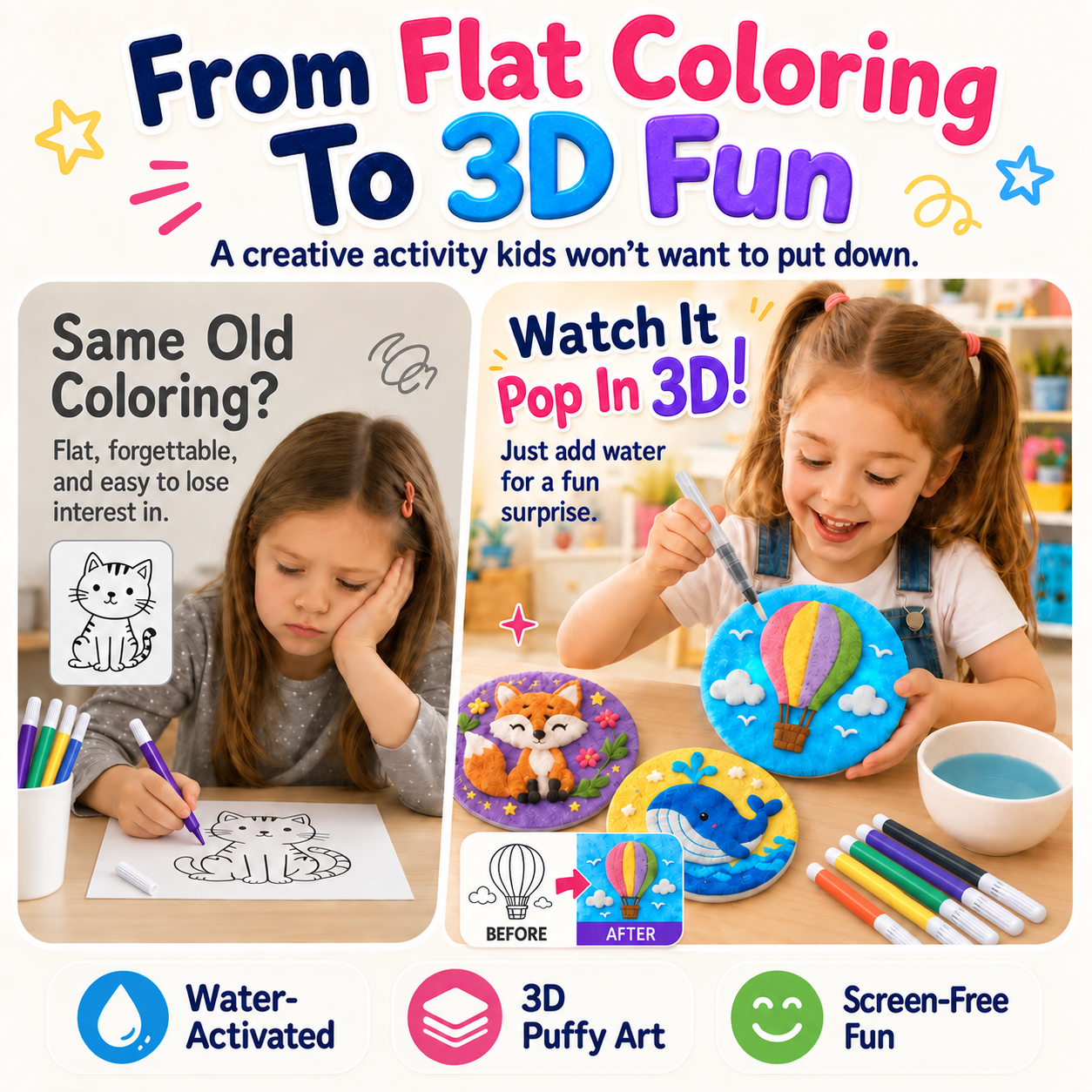Colorful 3D art transformation