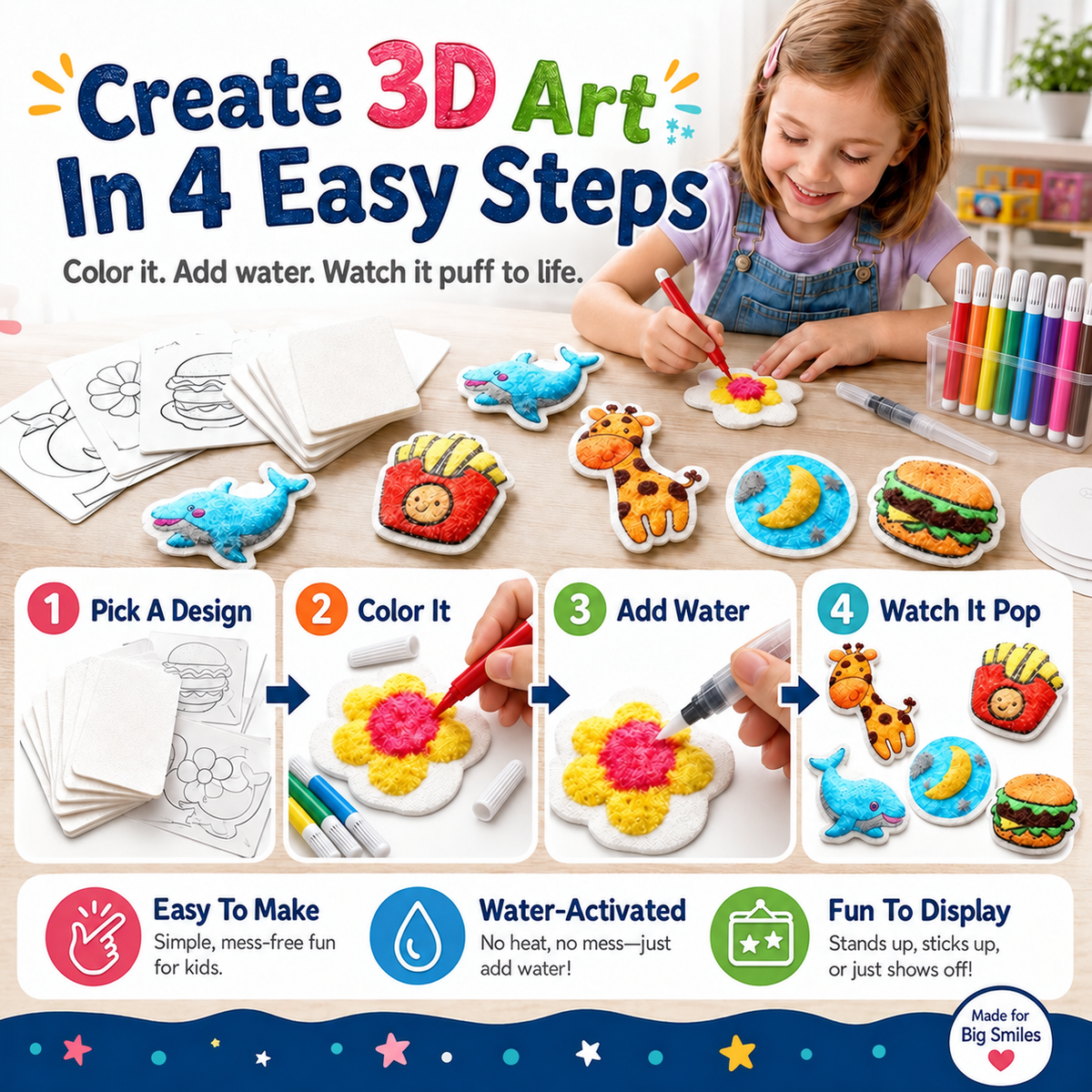 🔥Last Day 69% off🔥3D Puffy Texture Paper- Turn Simple Drawings Into Fun Puffy 3D Art🪄