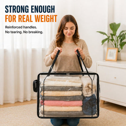 🎁 Mother's Day Sale 49% OFF📦Large Heavy-Duty Thick Plastic Clear Storage Bag for Clothes, Moving & Storage