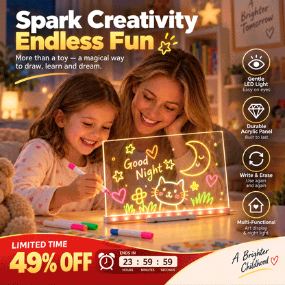 🔥LAST DAY 49% OFF🔥Kids LED Erasable Acrylic Drawing Board🪄