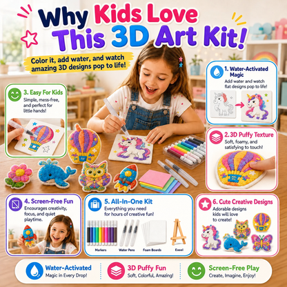 🔥Last Day 69% off🔥3D Puffy Texture Paper- Turn Simple Drawings Into Fun Puffy 3D Art🪄
