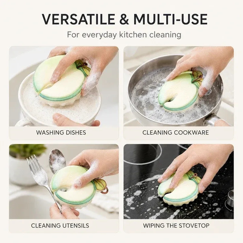 Multi use fruit shaped kitchen scrubber