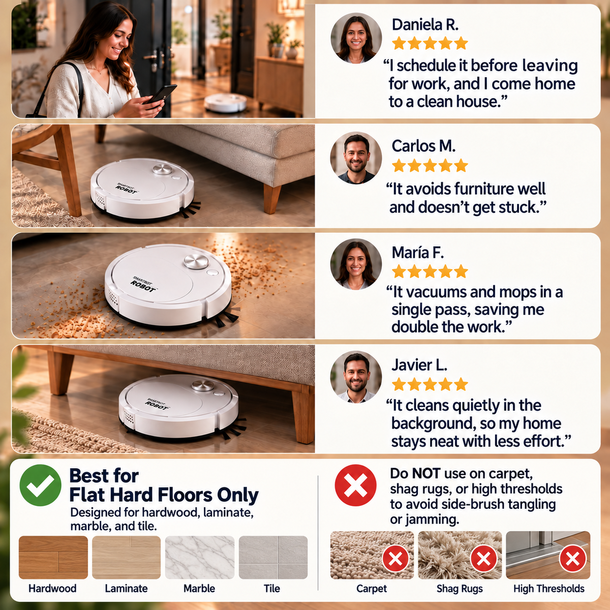 🔥Last Day 49% off🔥2-in-1 Robotic Vacuum & Mop Cleaner🧹