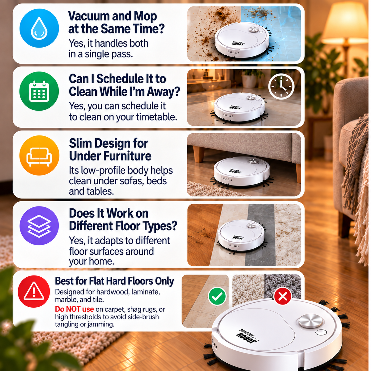 🔥Last Day 49% off🔥2-in-1 Robotic Vacuum & Mop Cleaner🧹