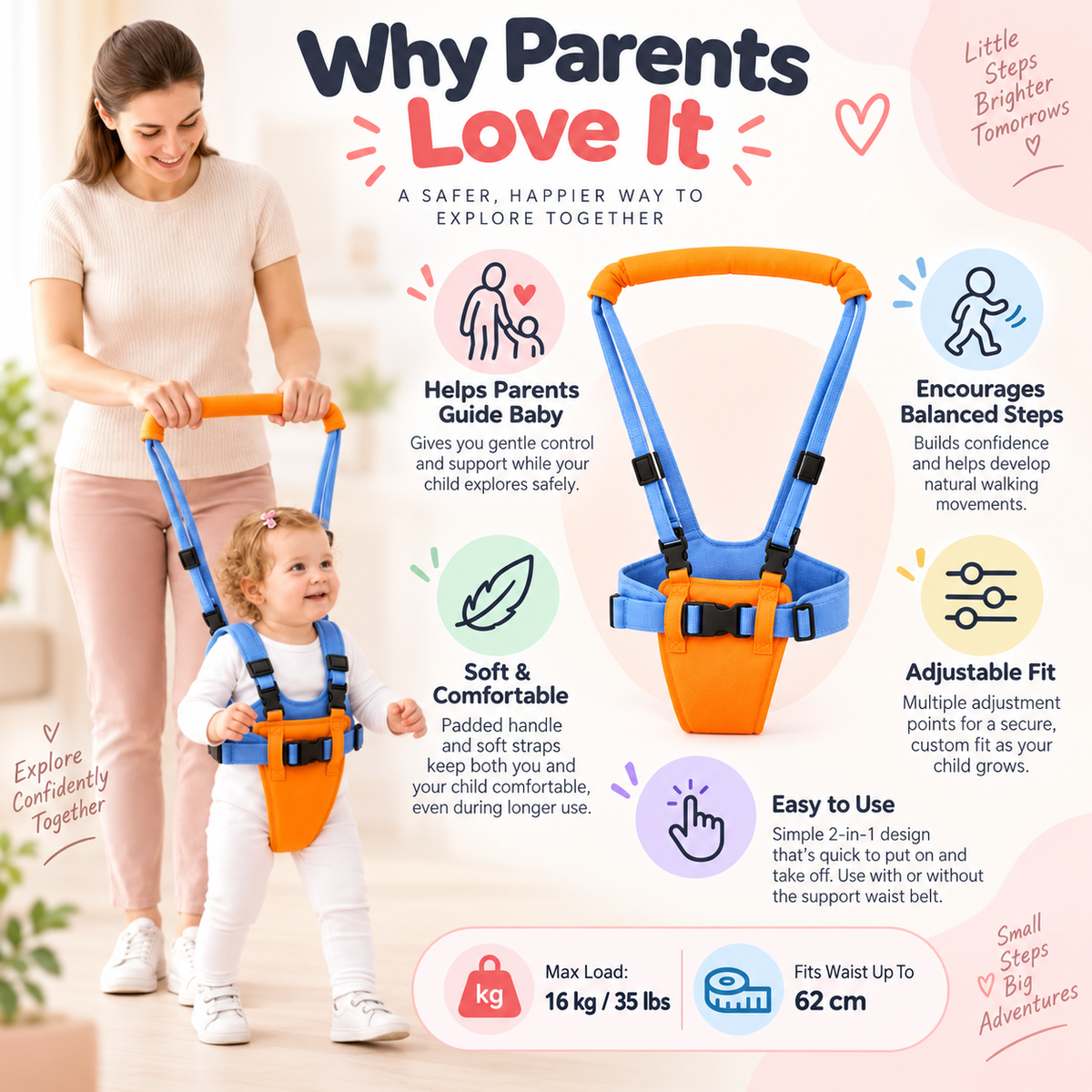 🔥Last Day 49% off🔥Breathable Baby & Toddler Walking Support Harness👶