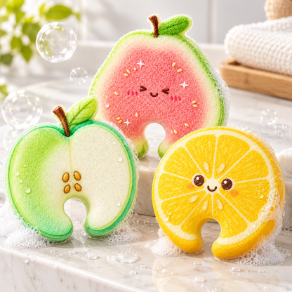 🔥Last Day Buy 1 Get 2🔥Cartoon Fruit-Printed Wood Pulp Sponge Dish Brush🫧