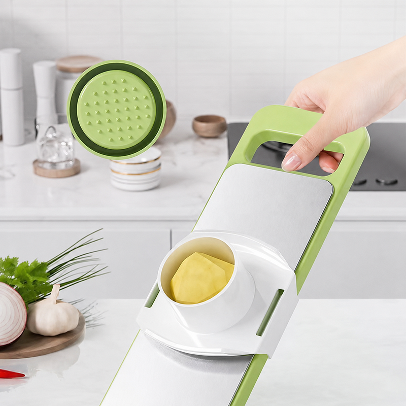 Food holder used with handheld vegetable slicer