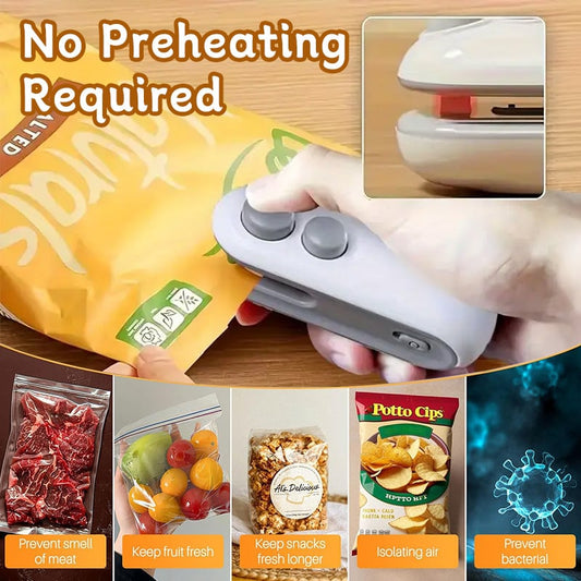 🔥Last Day Buy 2 Get 1 Free $10.99 Each🔥 Mini Bag Sealer with Cutter and Magnet