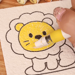 Water activated 3D puffy art