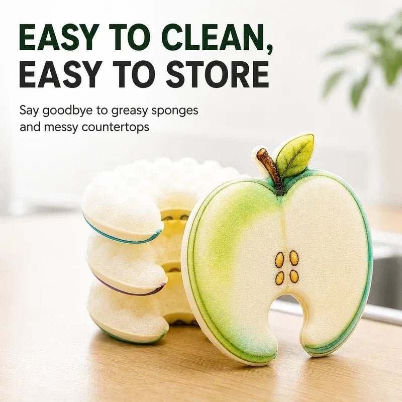 Fruit shaped dish scrubber