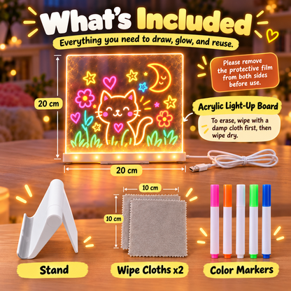 🔥LAST DAY 49% OFF🔥Kids LED Erasable Acrylic Drawing Board🪄