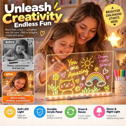 🔥LAST DAY 49% OFF🔥Kids LED Erasable Acrylic Drawing Board🪄
