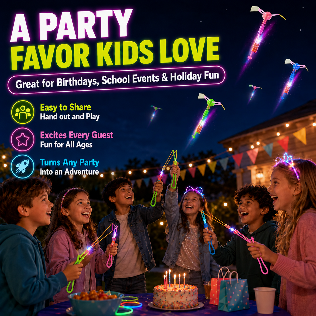 🔥Last Day Buy 6 Get 6🔥Children's Glow-in-the-Dark Arrow Slingshot🌠