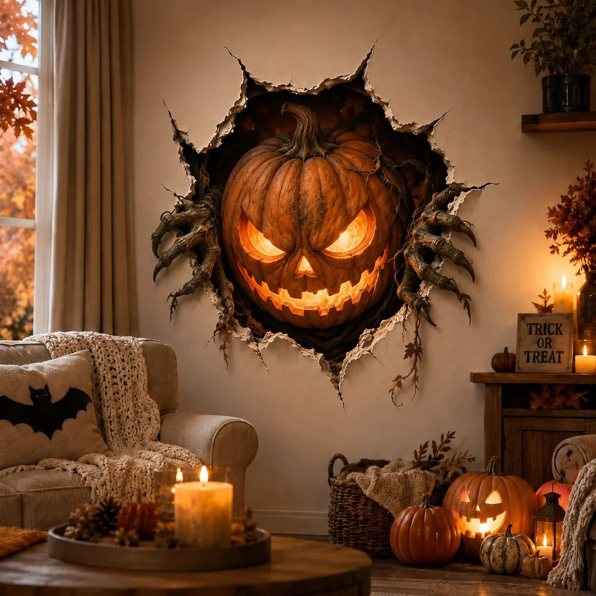 🔥Last Day Buy 1 Get 1🔥Haunted Breakthrough 3D Halloween Wall Art Decal