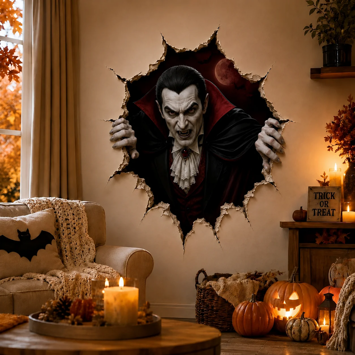 🔥Last Day Buy 1 Get 1🔥Haunted Breakthrough 3D Halloween Wall Art Decal