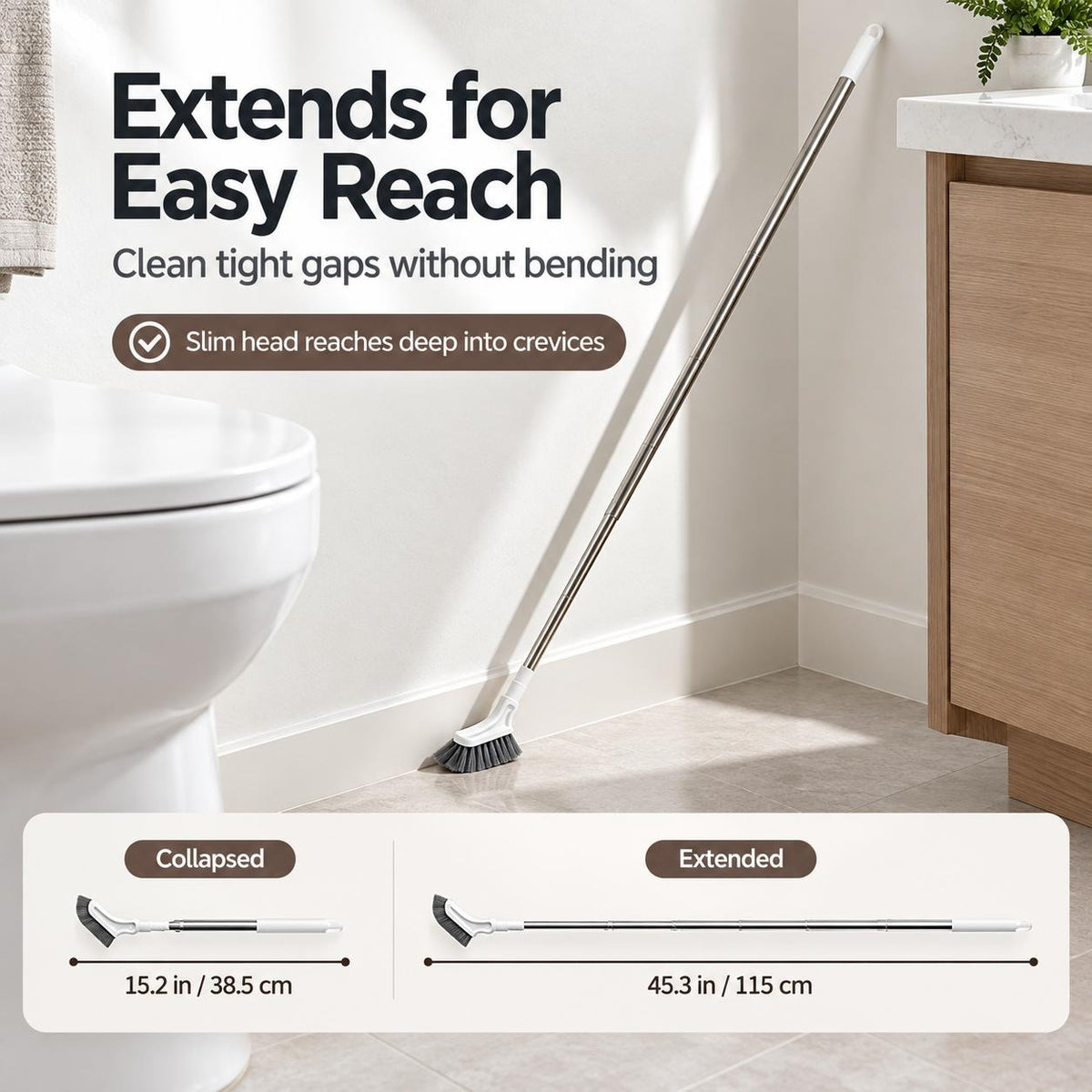 🔥Last Day Buy 2 Get 1🔥Extendable Long-Reach Crevice Cleaning Brush🧼