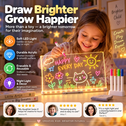 🔥LAST DAY 49% OFF🔥Kids LED Erasable Acrylic Drawing Board🪄