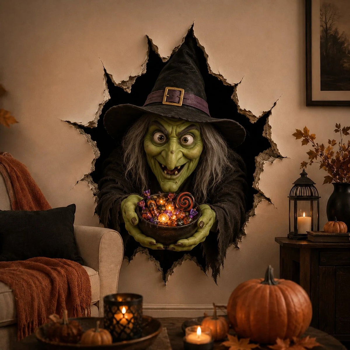 🔥Last Day Buy 1 Get 1🔥Haunted Breakthrough 3D Halloween Wall Art Decal