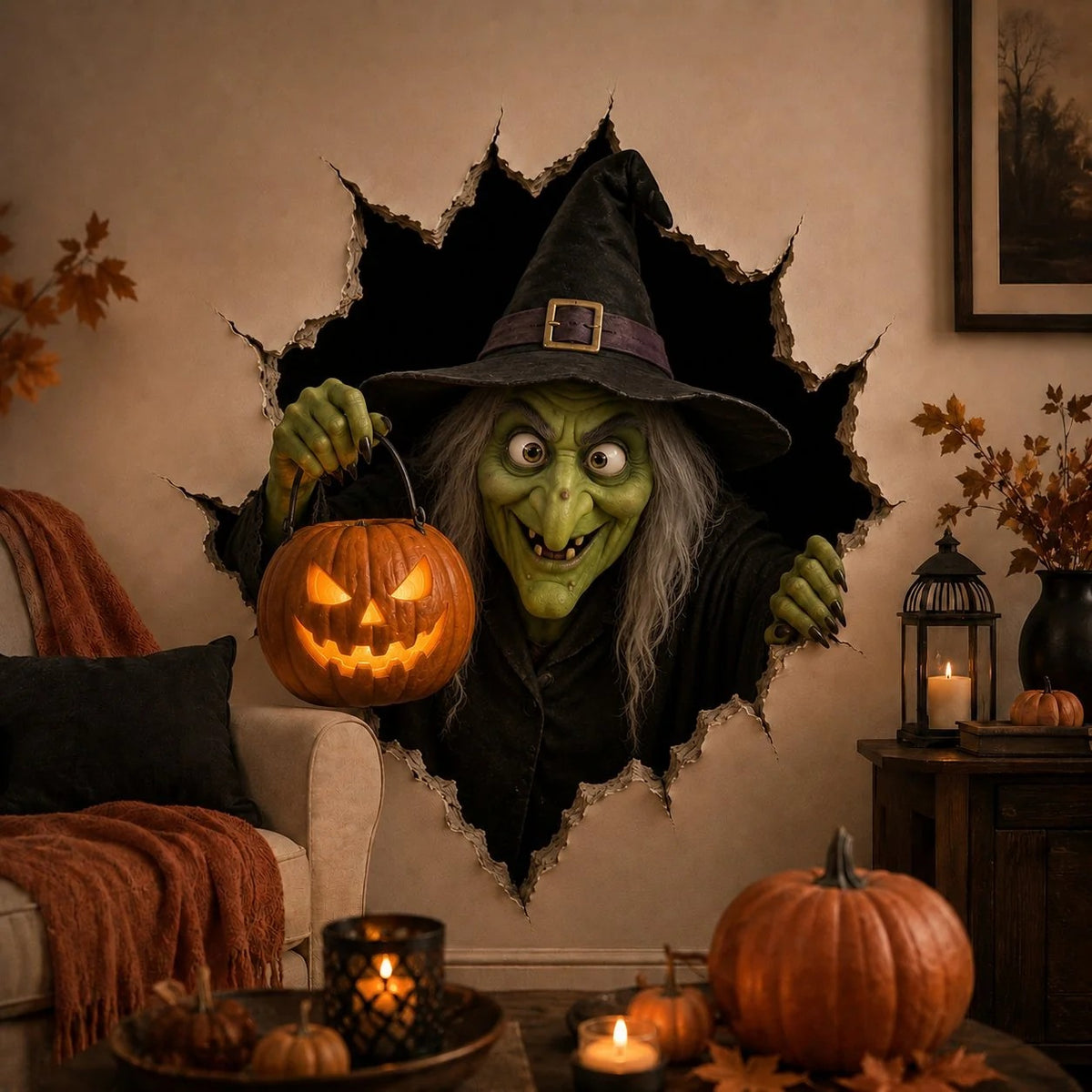 🔥Last Day Buy 1 Get 1🔥Haunted Breakthrough 3D Halloween Wall Art Decal