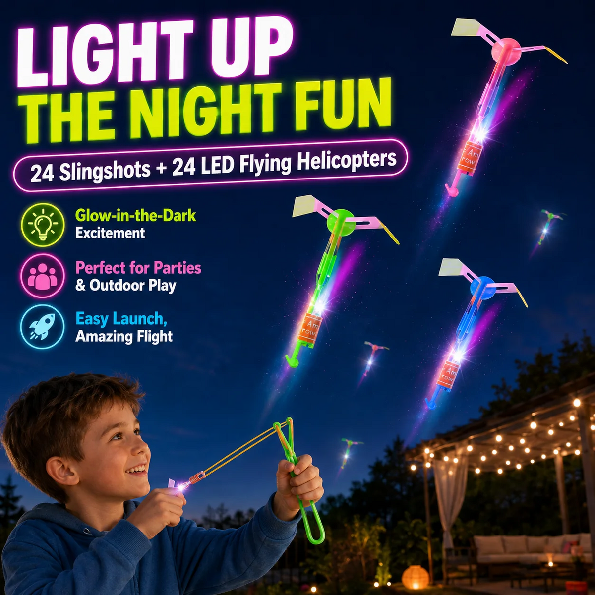 🔥Last Day Buy 6 Get 6🔥Children's Glow-in-the-Dark Arrow Slingshot🌠