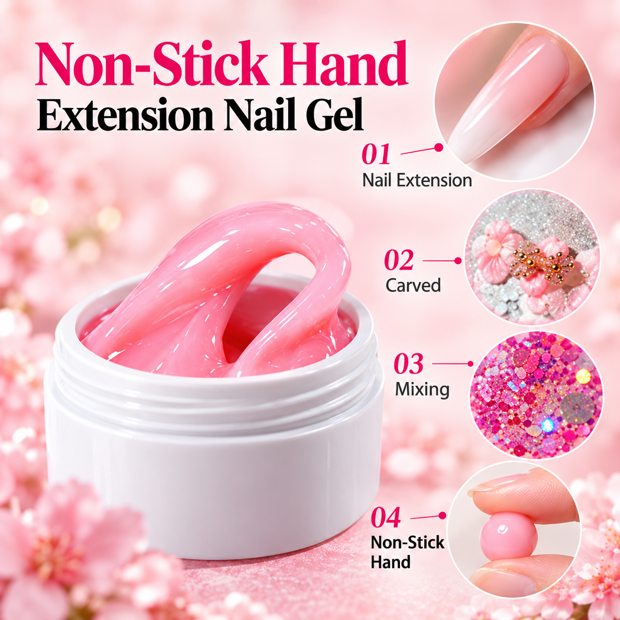 Extension gel carving and mixing