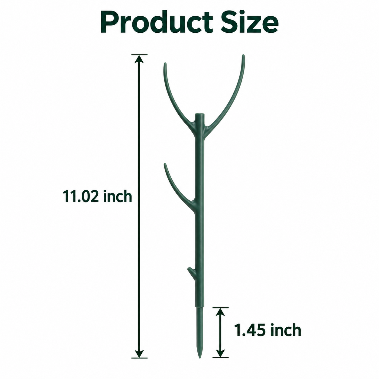 Plant support stake size